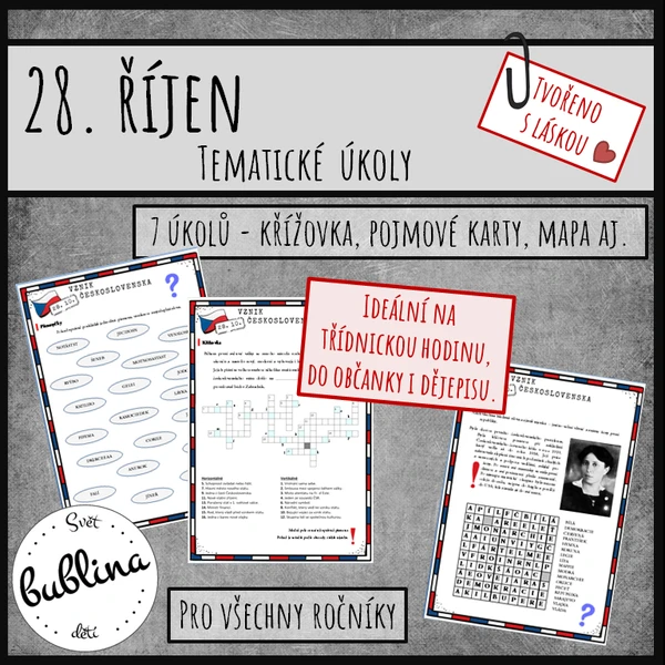28. říjen - den vzniku ČSR - úkoly 1