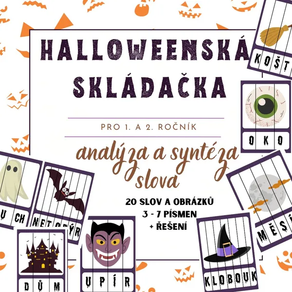 Halloweenská skládačka - analýza a syntéza slov 1