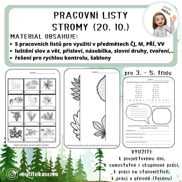 STROMY - PRACOVNÍ LISTY (3. - 5. třída) 1