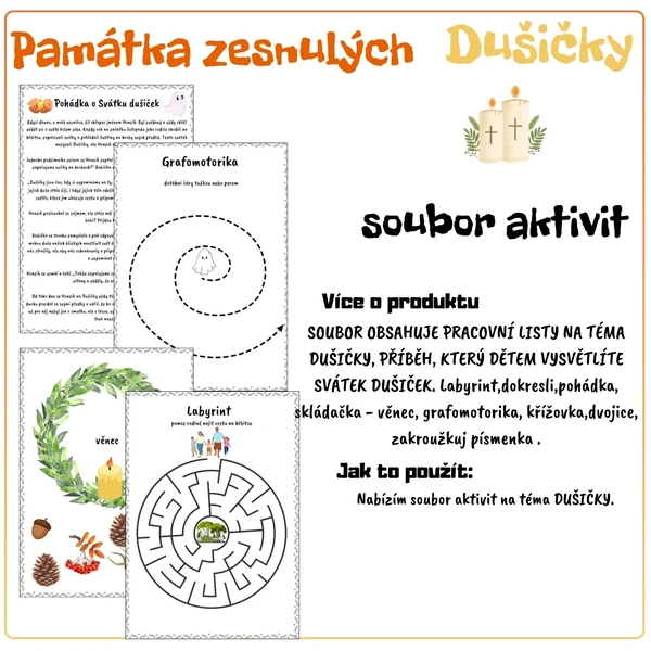 Dušičky Památka zesnulých - soubor aktivit 1