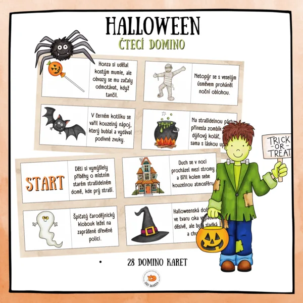 Čtecí domino - Halloween 1