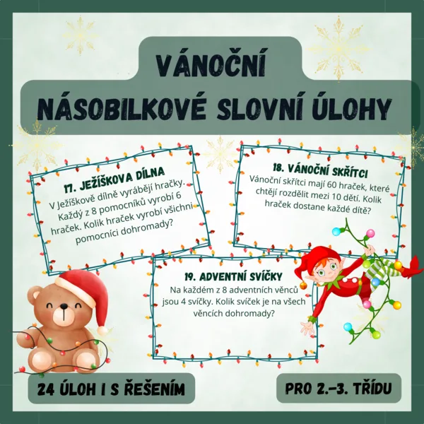 Vánoční násobilkové slovní úlohy  1