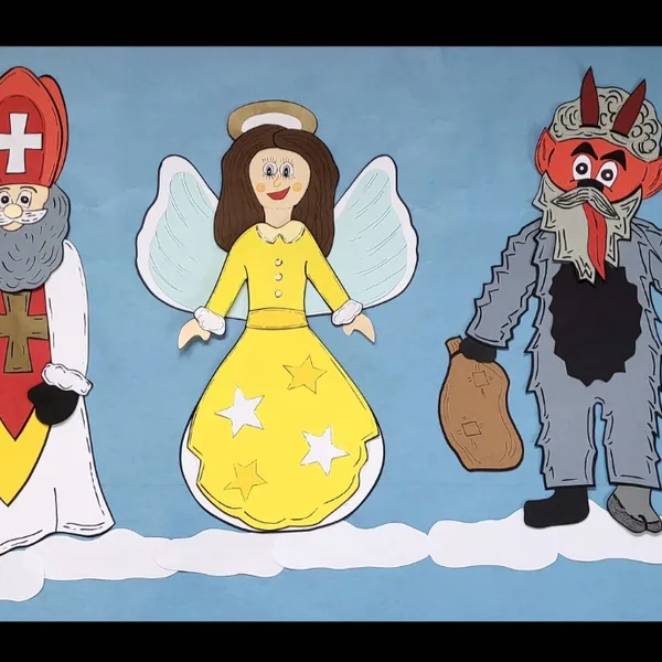 Šablony "Mikuláš, čert a anděl " 1
