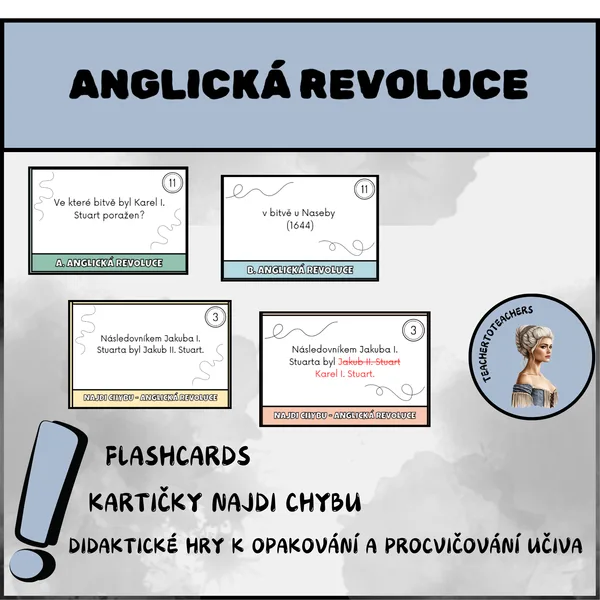 ANGLICKÁ REVOLUCE - flashcards, najdi chybu 1