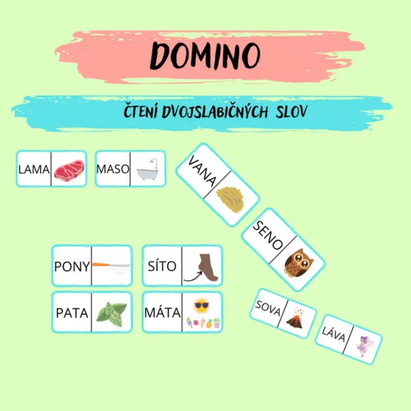 Domino - dvojslabičná slova 1