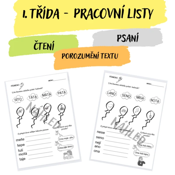 Pracovní listy pro 1. třídu 1