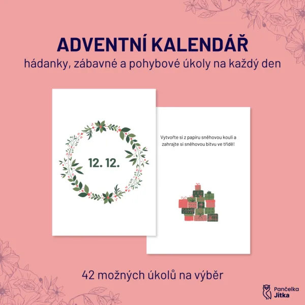 Adventní kalendář - hádanky, zábavné a pohybové úkoly na každý den 1