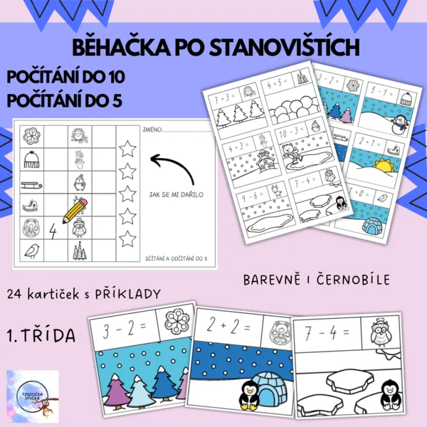 Běhací stanoviště ZIMA - POČÍTÁNÍ DO 5, POČÍTÁNÍ DO 10 1