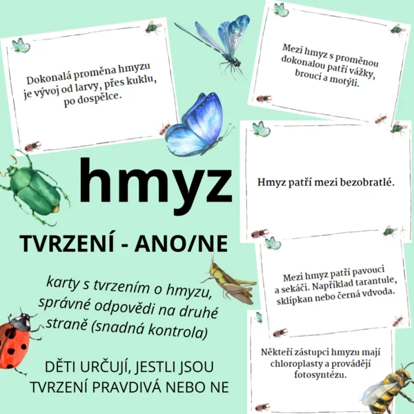 HMYZ - tvrzení ANO/NE (56 karet) 1