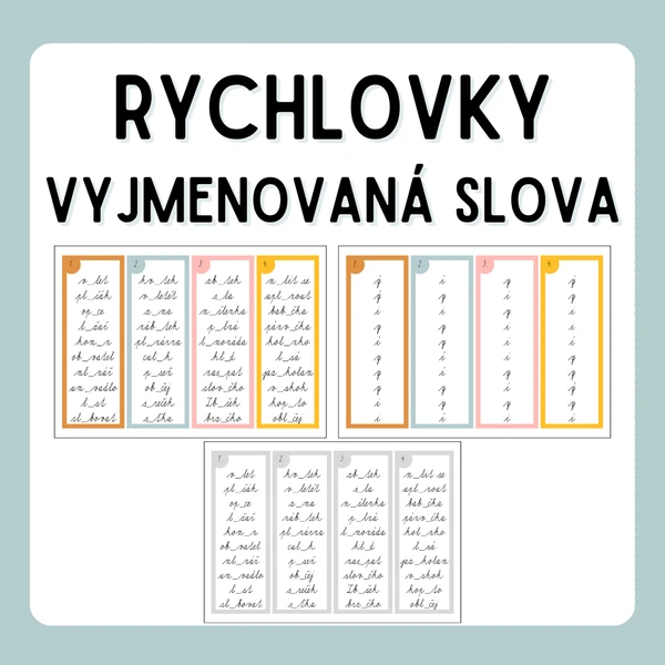 RYCHLOVKY - vyjmenovaná slova 1