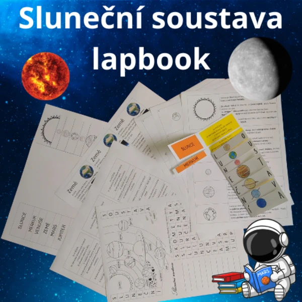 Sluneční soustava - lapbook, omalovánka, čtyřsměrka 1/3 1