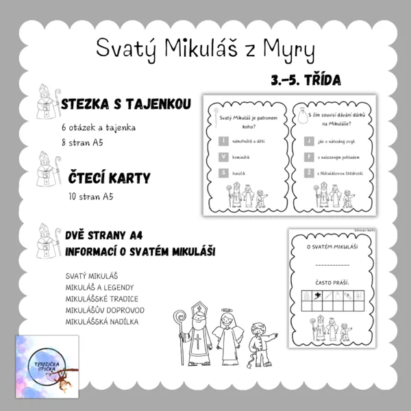 Mikuláš - stezka s tajenkou a čtecí karty (brožura) 1
