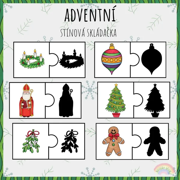 Adventní stínová skládačka 1
