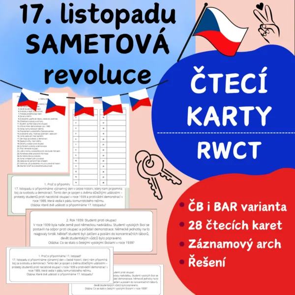 Sametová revoluce 17. listopadu- čtecí karty 1