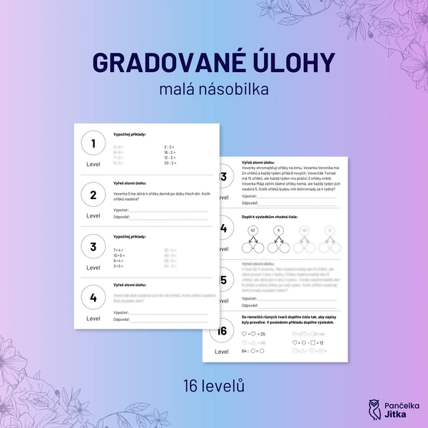 GRADOVANÉ ÚLOHY - malá násobilka 1
