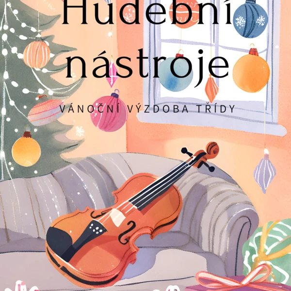 Hudební nástroje - vánoční výzdoba  1