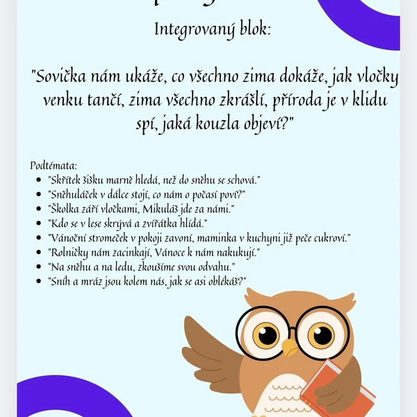 Integrovaný blok: Zima (přípravy na zimu) 1