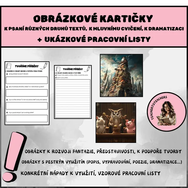 PSANÍ, MLUVENÍ, DRAMATIZACE: OBRÁZKOVÉ KARTIČKY, PRACOVNÍ LISTY 1