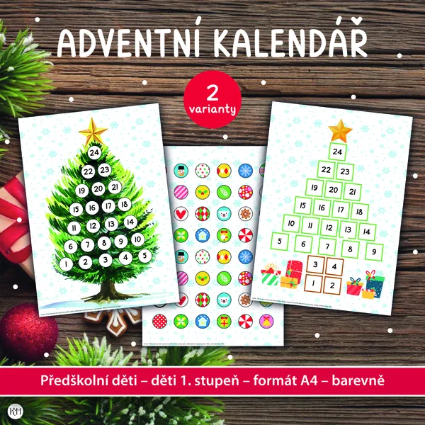 Adventní kalendář s vánočními baňkami (2 varianty) 1