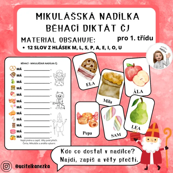 MIKULÁŠSKÁ NADÍLKA - BĚHACÍ DIKTÁT ČJ 1