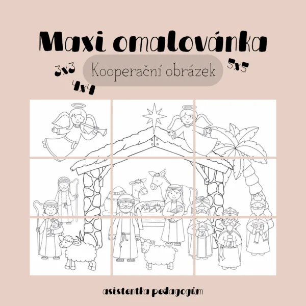 Betlém - kooperační maxi omalovánka 1