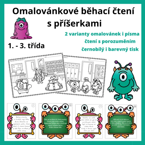 Omalovánkové běhací čtení s příšerkami 1