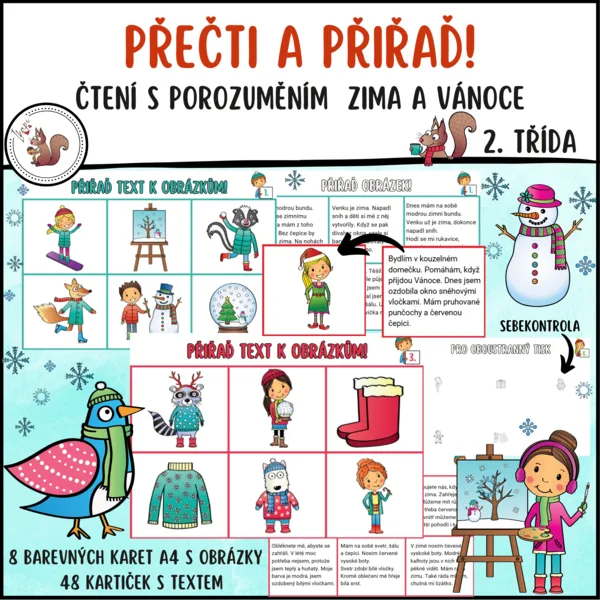 Přečti a přiřaď - zima 1