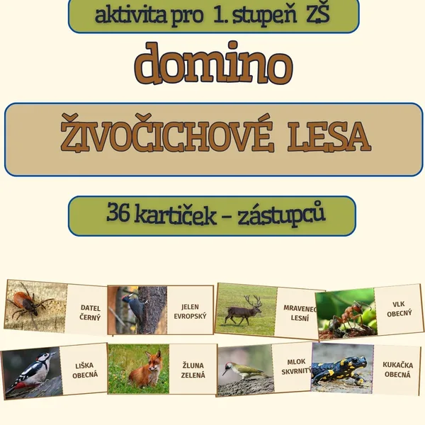 DOMINO - ŽIVOČICHOVÉ LESA (1. stupeň) 1