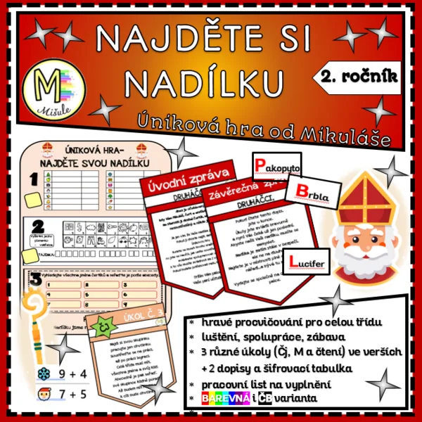 NAJDĚTE SI NADÍLKU- ÚNIKOVÁ HRA OD MIKULÁŠE- 2. TŘÍDA 1