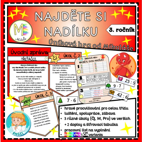 NAJDĚTE SI NADÍLKU- ÚNIKOVÁ HRA OD MIKULÁŠE- 3. TŘÍDA 1