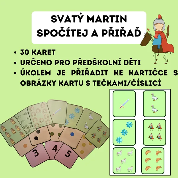 Svatý Martin + počítej a přiřaď 1