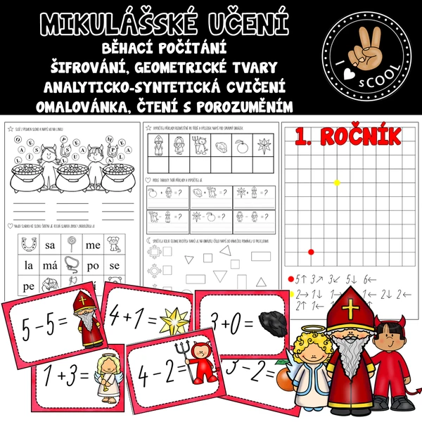 Mikuláš, čert, anděl - mikulášské učení 1