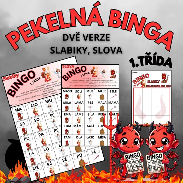 PEKELNÉ BINGO - SLOVA - SLABIKY 1
