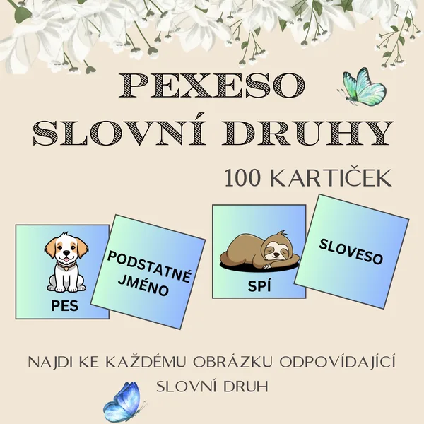 Pexeso - slovní druhy 1