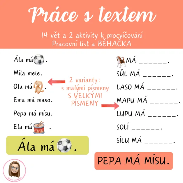 Práce s textem pro prvňáčky 1