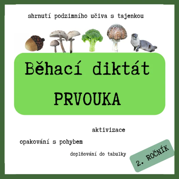 Prvouka - běhací diktát - podzimní shrnutí  1