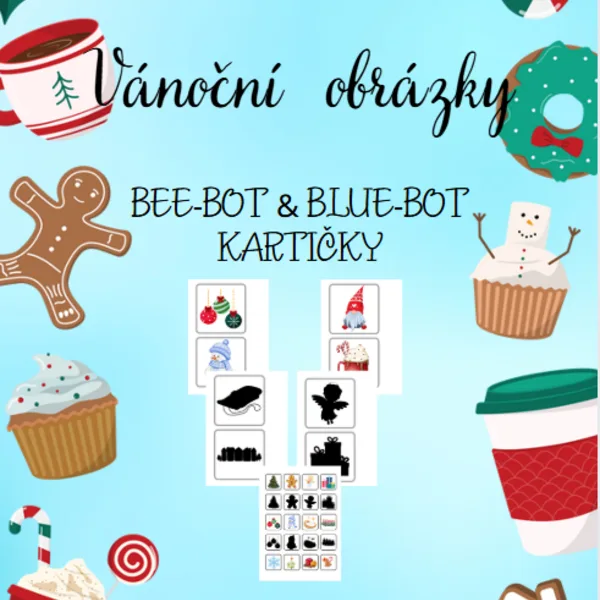Vánoce - Bee-Bot a Blue-Bot kartičky 1
