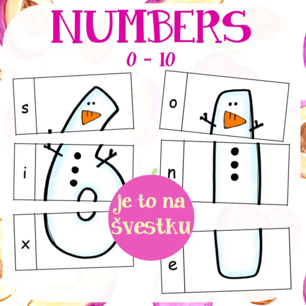 Numbers 0 - 10 - sněhuláci 1