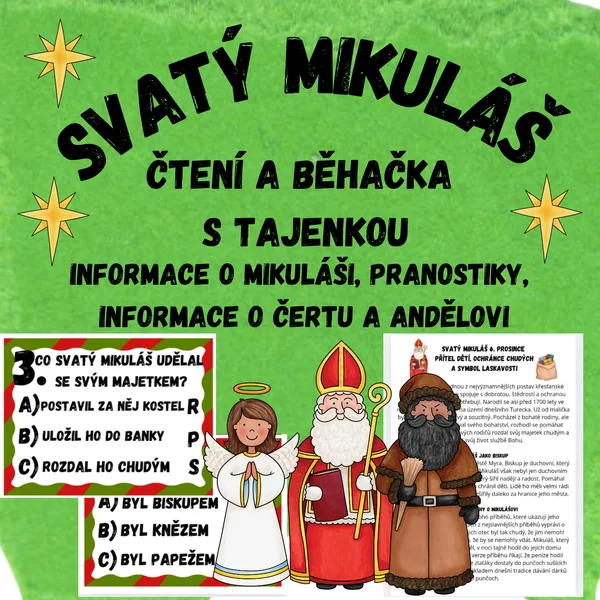 Svatý Mikuláš - čtení a běhačka s tajenkou 1