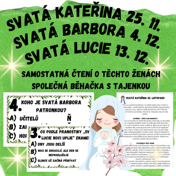 Sv. Kateřina, Sv. Barbora, Sv. Lucie - čtení a běhačka s tajenkou 1