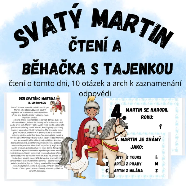 Svatý Martin - čtení a běhačka s tajenkou 1