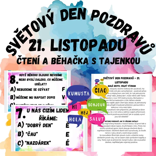 Světový den pozdravů 21. listopadu - čtení a běhačka s tajenkou 1