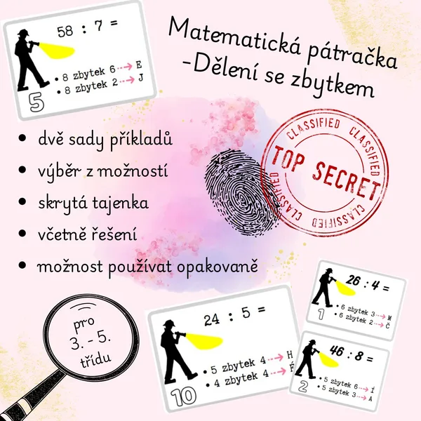Matematická pátračka - Dělení se zbytkem 1