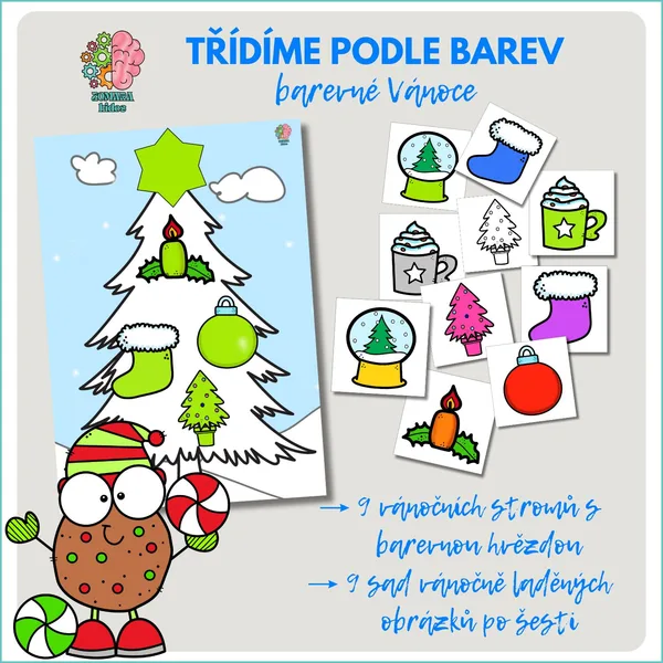 Třídíme barvy - barevné Vánoce 1