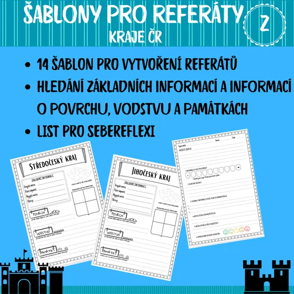 Kraje ČR - šablony na referát 1