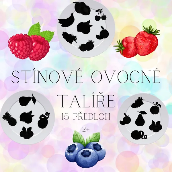 Stínové ovocné talíře - 15 obrázků k procvičování zrakového vnímání 1