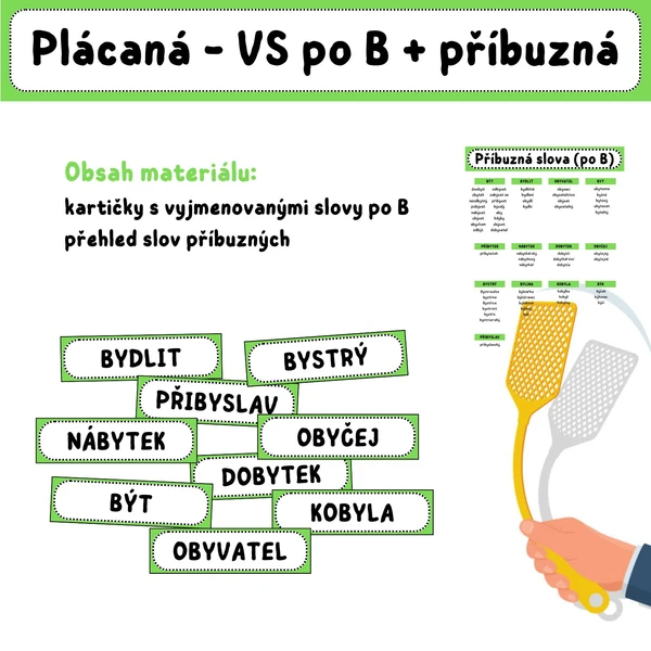 PLÁCANÁ - vyjmenovaná slova po B + příbuzná 1