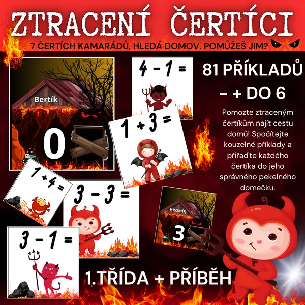 ZTRACENÍ ČERTÍCI - 1. TŘÍDA - MATEMATIKA 0-6 + - 1
