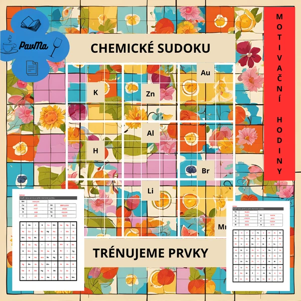 Trénujeme CHEMICKÉ SUDOKU Názvy prvků - Hravé učení 1