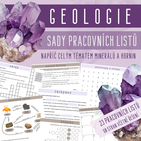 Minerály & horniny - SADY PRACOVNÍCH LISTŮ 1